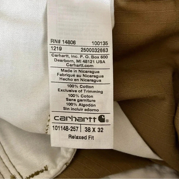 Carhartt Force Tappen Cargo Pants rip stop for Men in Yukon Size Waist 38 - Picture 8 of 9